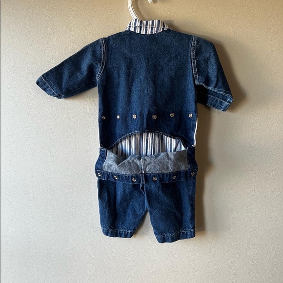Vintage Choo Choo Coveralls Size 6-9 Months - Picture 4 of 4